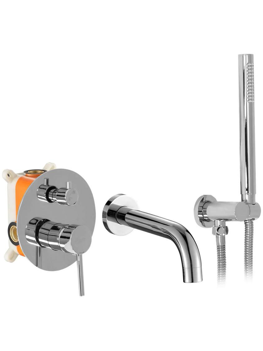 Bateria wannowa podtynkowa Rea Lungo chrom + Box