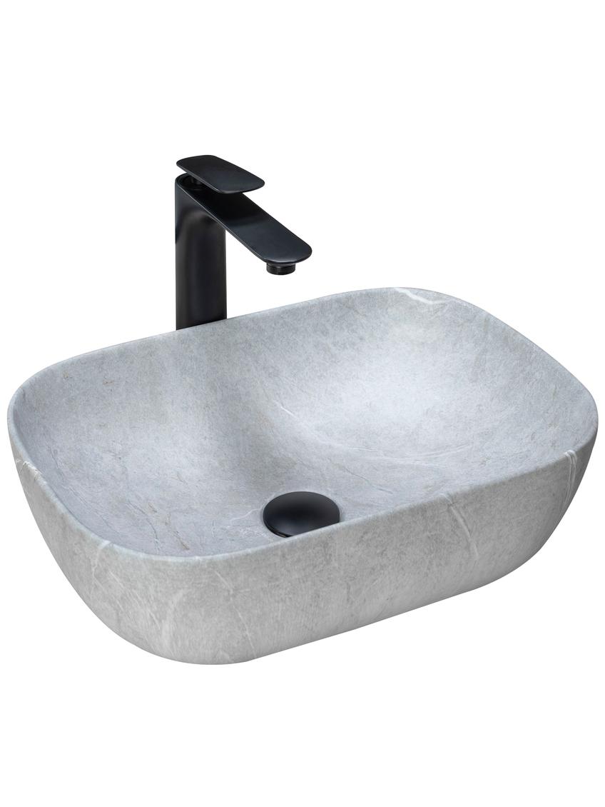 Πάγκος νιπτήρας Rea Livia Grey Matt 46.5 x 33.5 13.5  cm