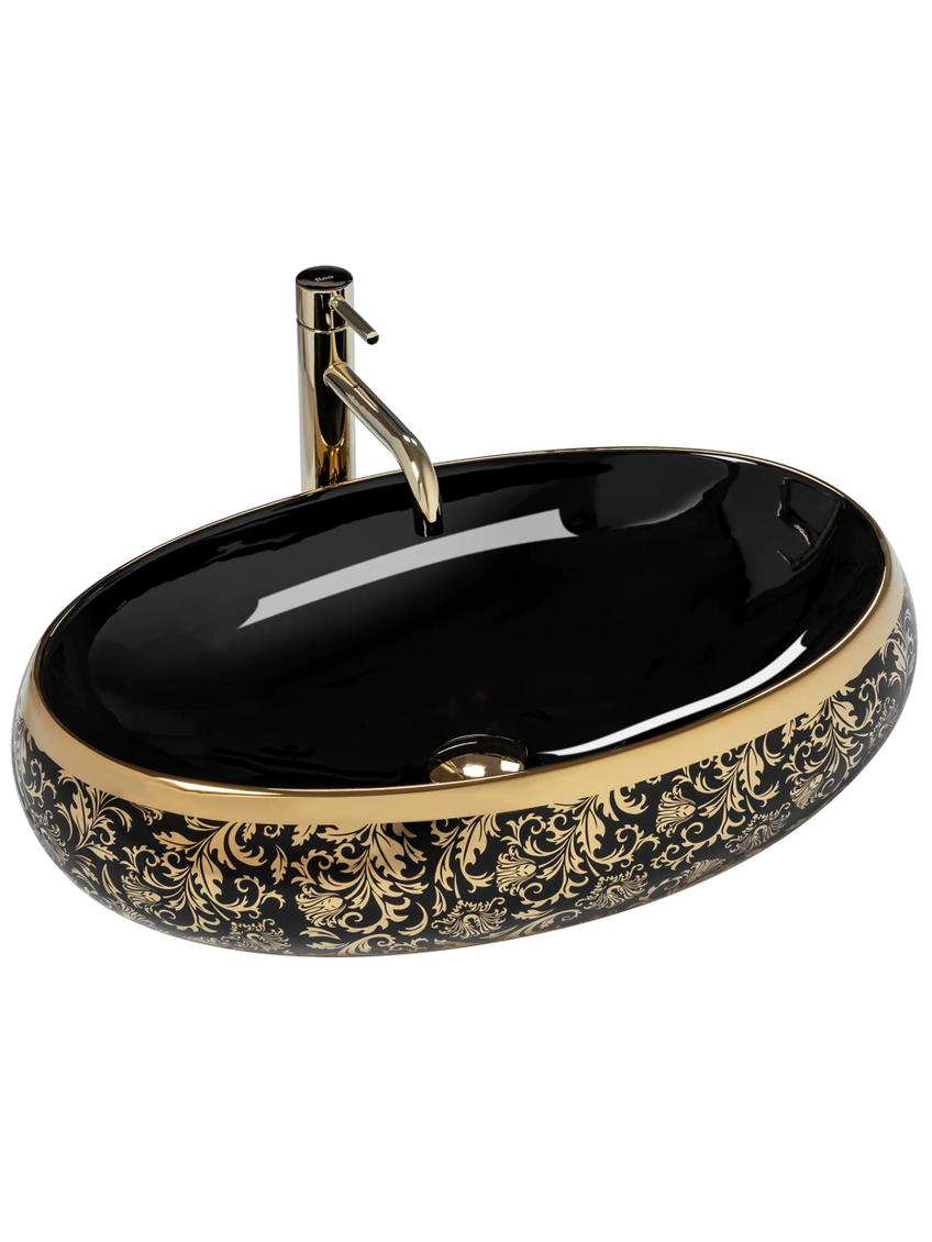 Umywalka nablatowa Rea Meryl Black / Gold