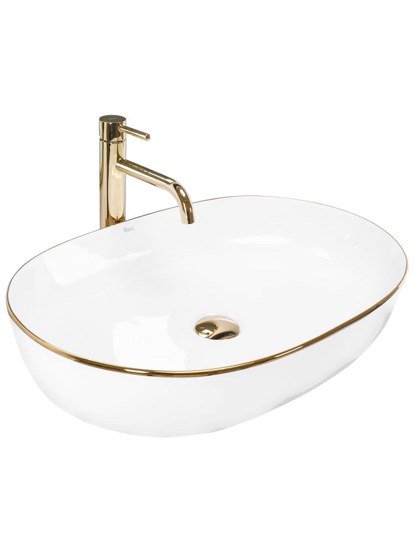 Umywalka nablatowa Rea CLEO 61 Gold Edge