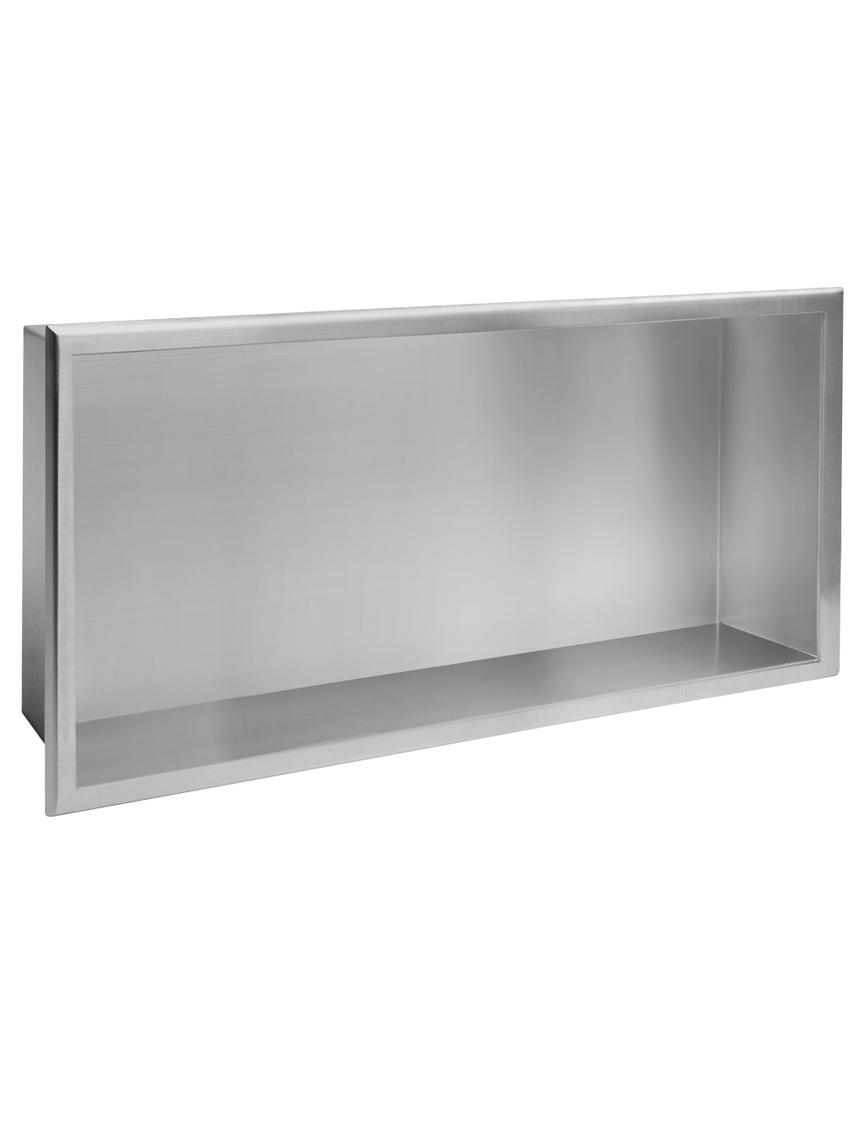 PÓŁKA WNĘKOWA ŁAZIENKOWA 30x60 stal szczotkowana