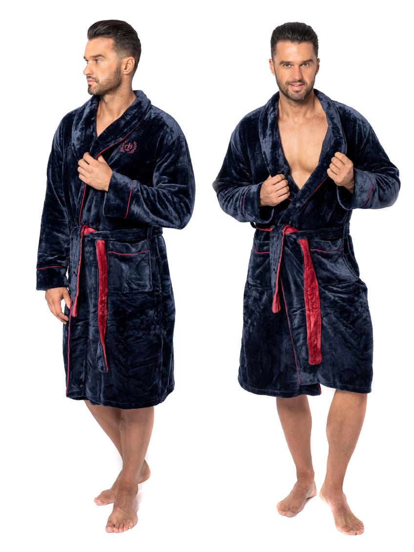 Ανδρικό μπουρνούζι Roger Navy Red size M