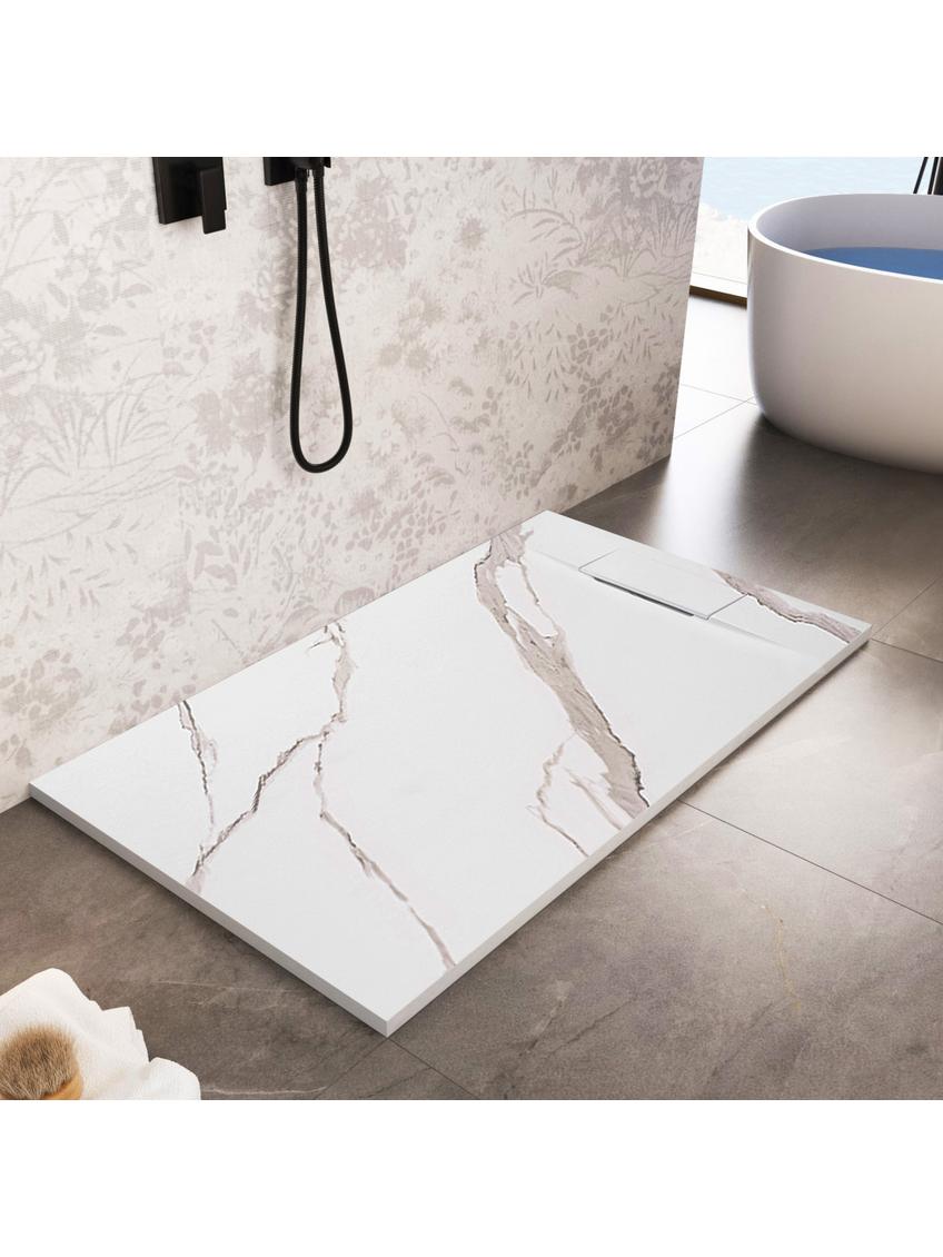 Brodzik prysznicowy Bazalt CARRARA WHITE 80x100