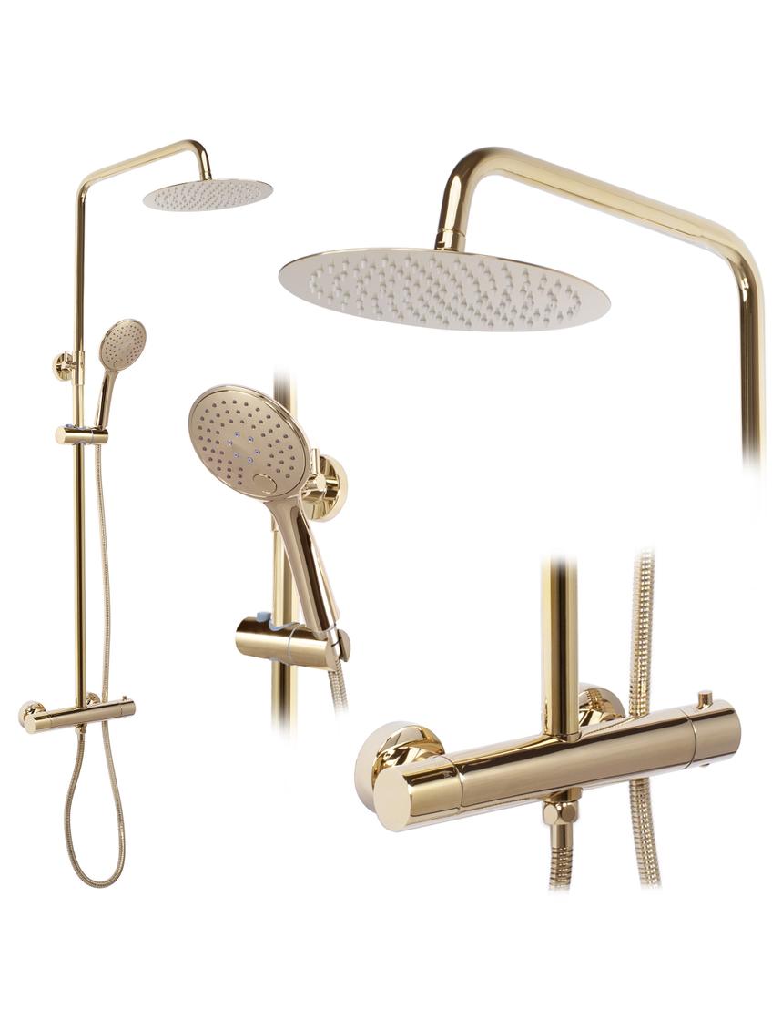 Kit de douche REA VINCENT GOLD + thermostat