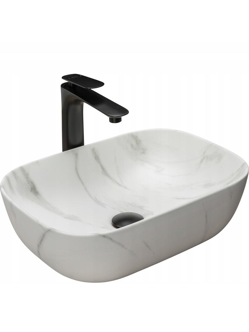 Umywalka nablatowa Rea Belinda Marble Marmur Mat