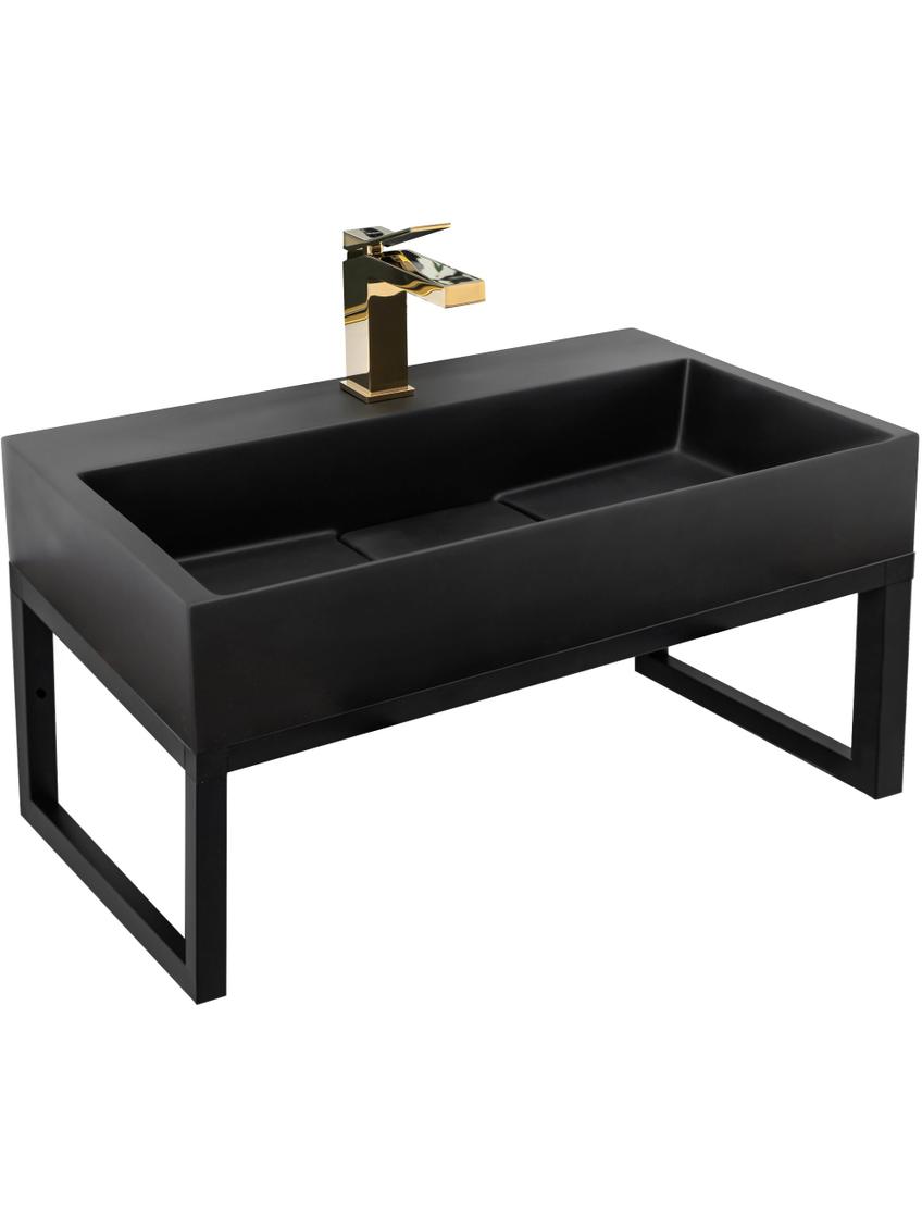 UMYWALKA KONGLOMERATOWA NABLATOWA GOYA BLACK MAT 60CM + STELAŻ