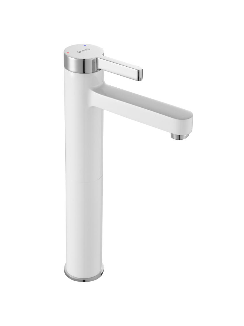 Bateria Umywalkowa REA POLO Biała Chrom Wysoka