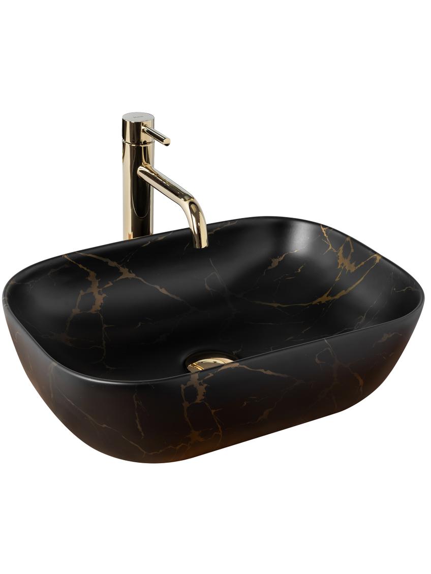 Umywalka nablatowa Rea Belinda Black Marble Mat