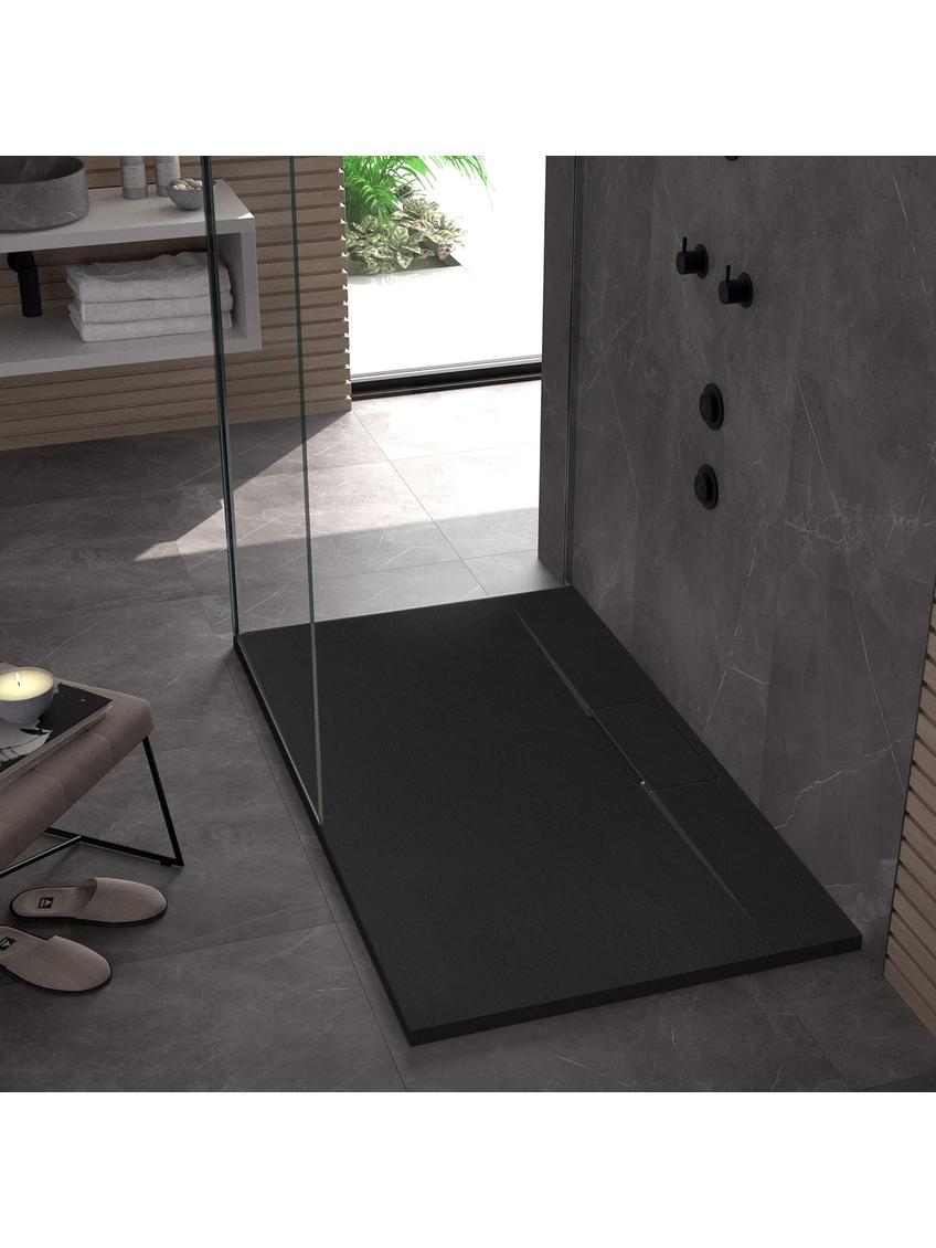 Brodzik prysznicowy Bazalt Long Black 80x100