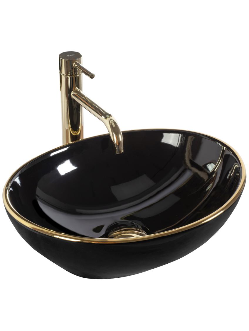 Umywalka nablatowa Rea Sofia Black Gold Edge