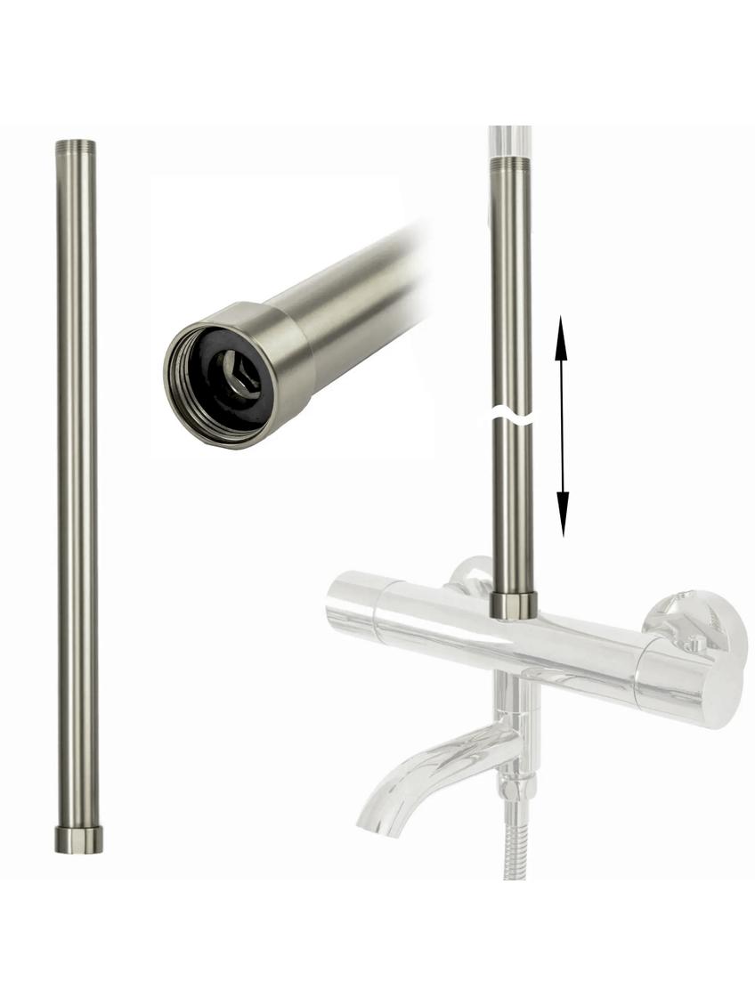 Extension for a bathtub and shower set brush nickel 50cm