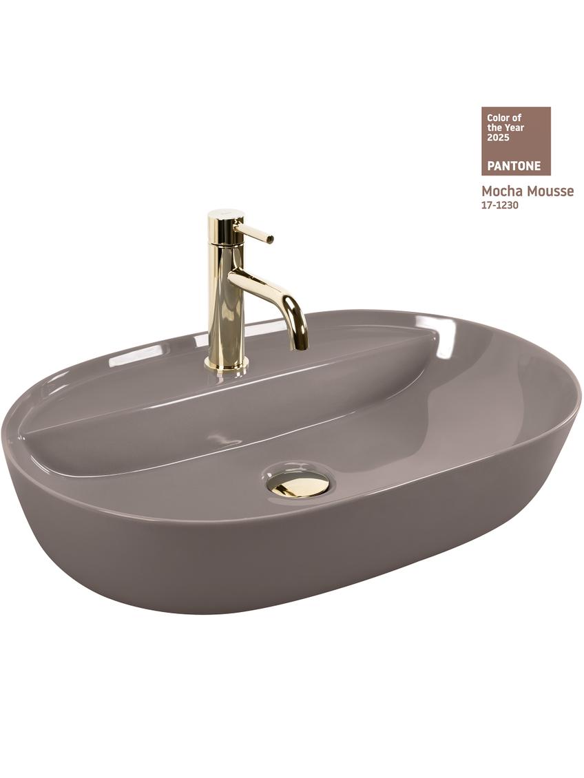 Umywalka REA Aura 61 Beige Shiny