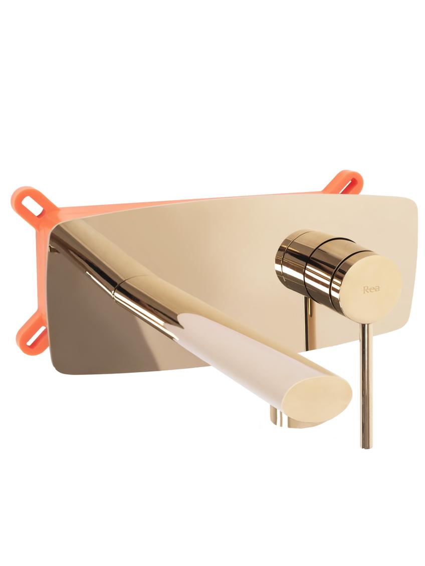 Bateria umywalkowa Podtynkowa REA OVAL Złota + BOX