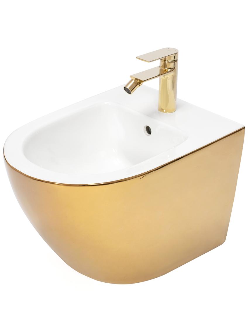 Bidet podwieszany Rea Carlo Mini Gold White