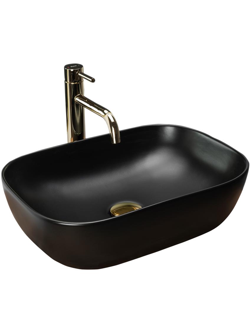 Νιπτήρας πάγκου Rea Belinda Black Mat 46.5 x 33x 13.5 cm