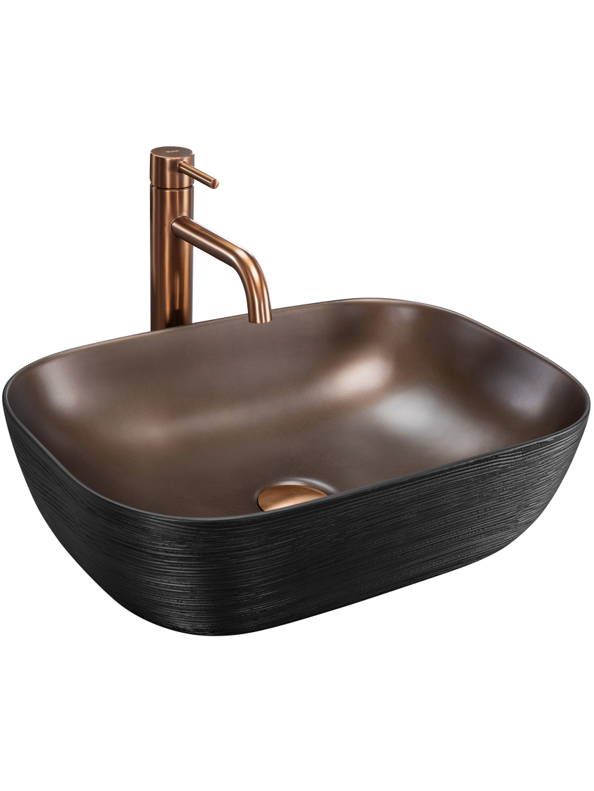 Umywalka nablatowa Rea Belinda COPPER BRUSH / Black
