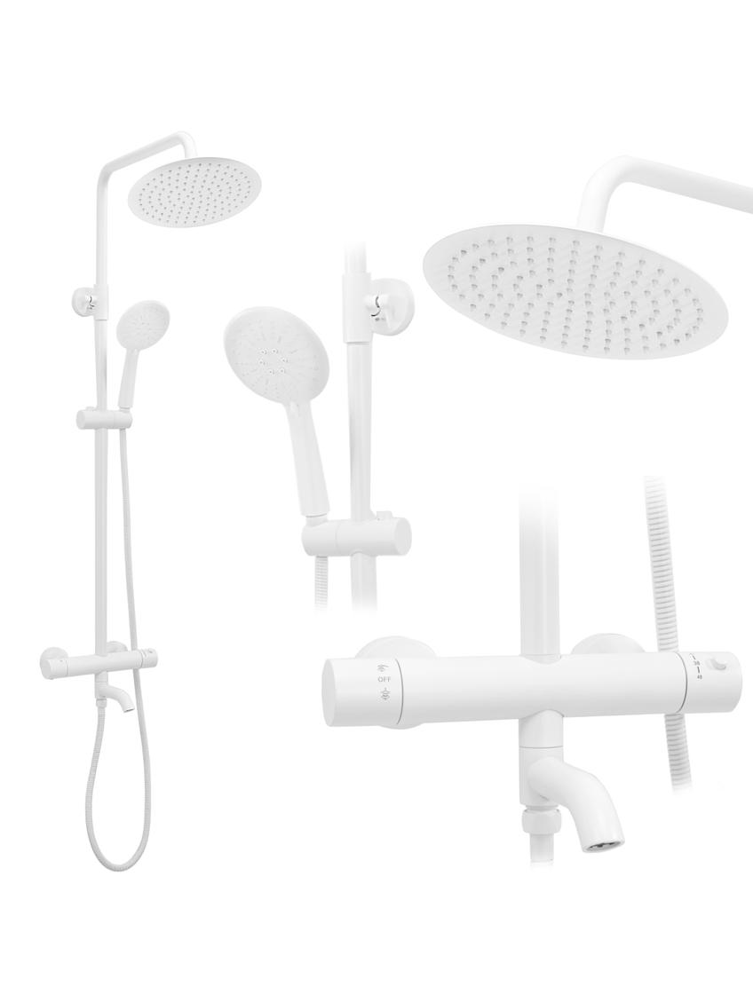 Kit de douche avec Thermostat Lungo White Mat