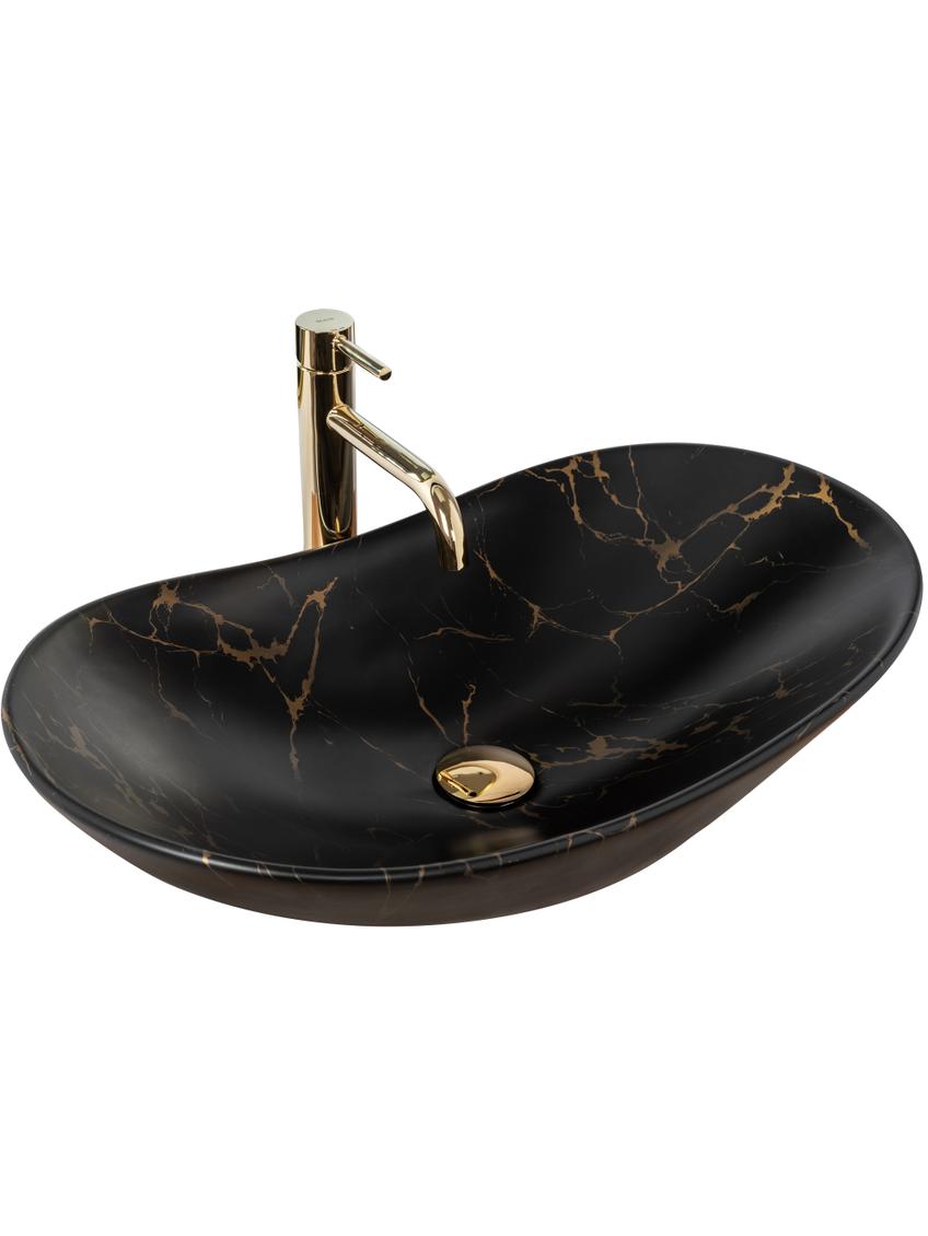 Umywalka nablatowa Rea Royal Black Marble Matt