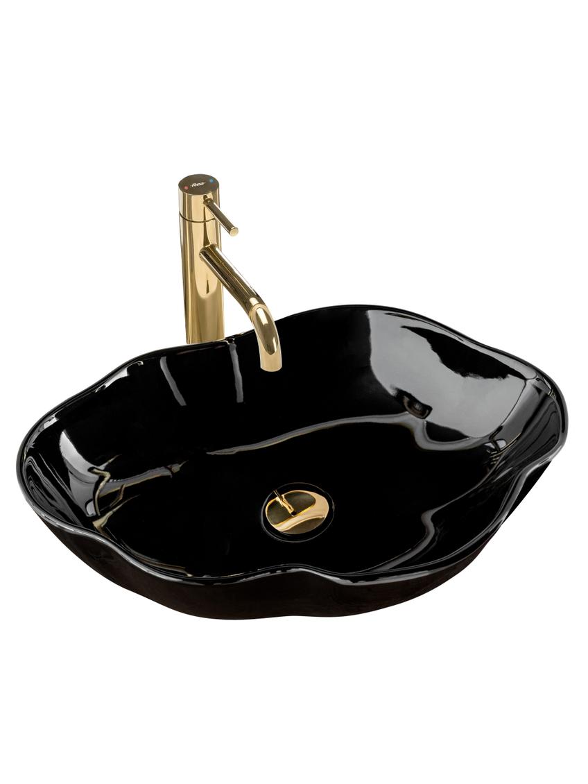 Πάγκος νιπτήρας Rea Pearl Black 51.5 x 37.5 x 13.5 cm