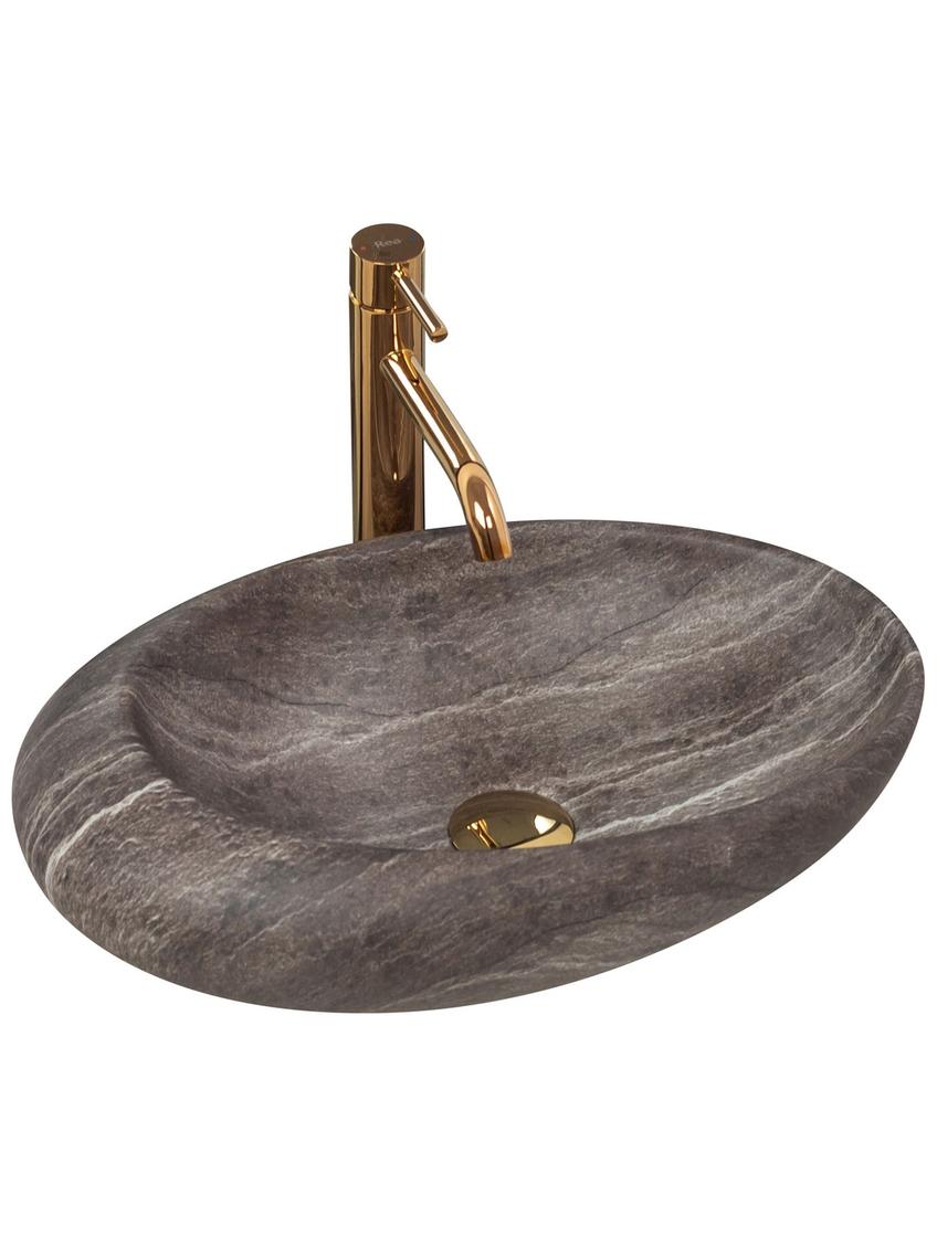 Πάγκος νιπτήρας Rea Roxy A Stone D.Grey 49 x 31 x 13.5 cm
