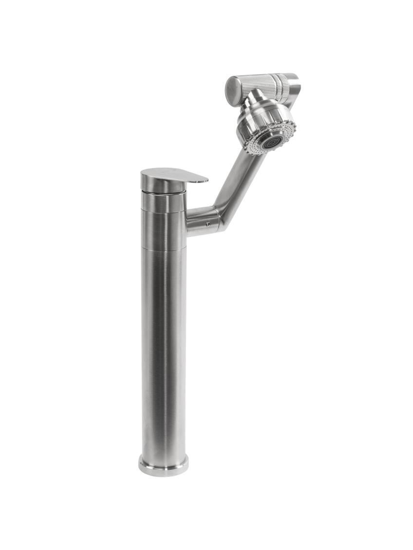 Bateria Umywalkowa REA PACO Wysoka Nikiel Szczotkowany INOX