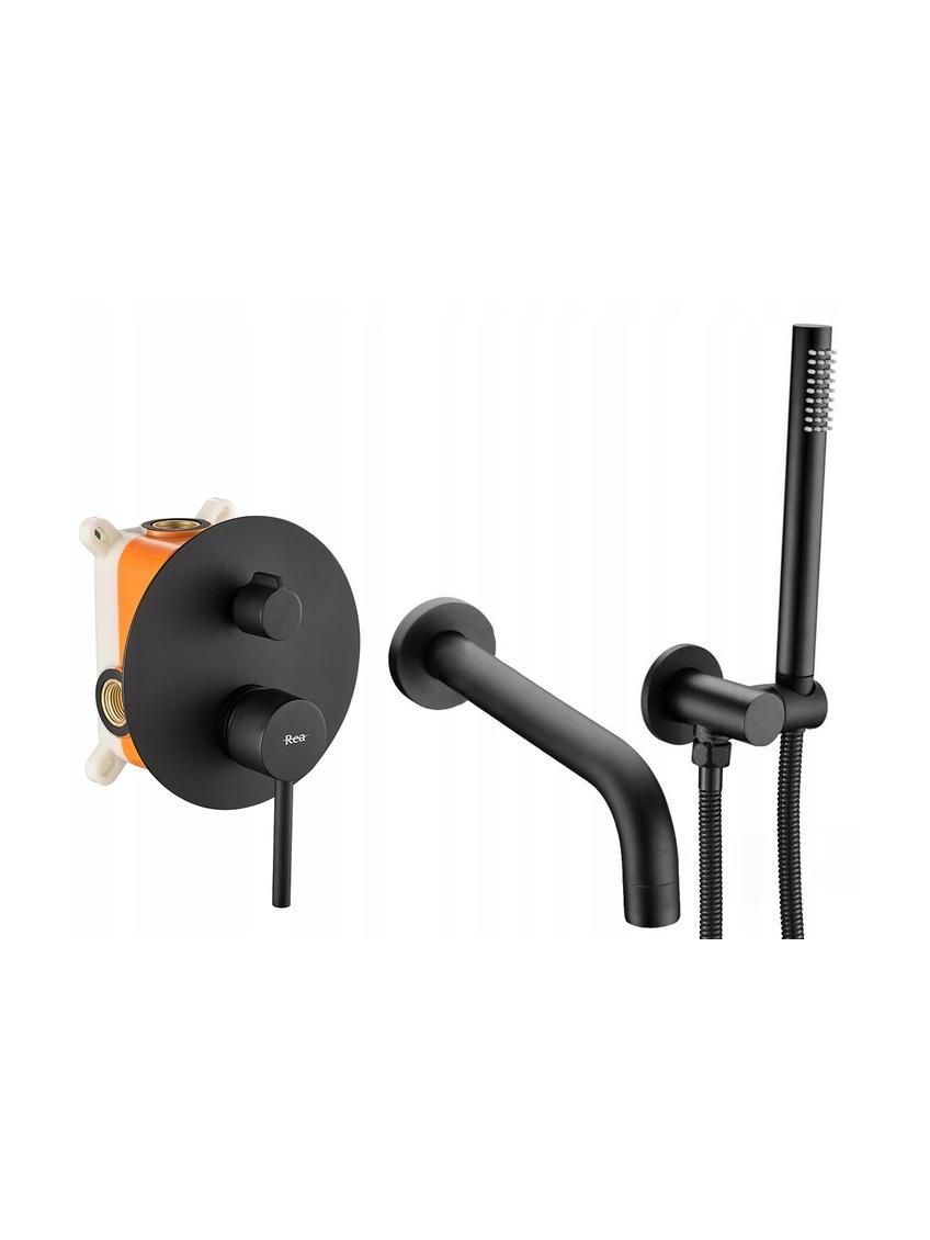 Bateria Wannowa podtynkowa Rea Lungo Czarna + Box