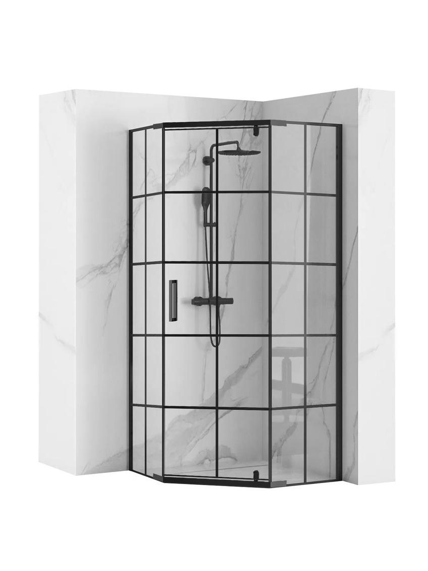 Kabina Rea HEX Black 80x80 Prysznicowa