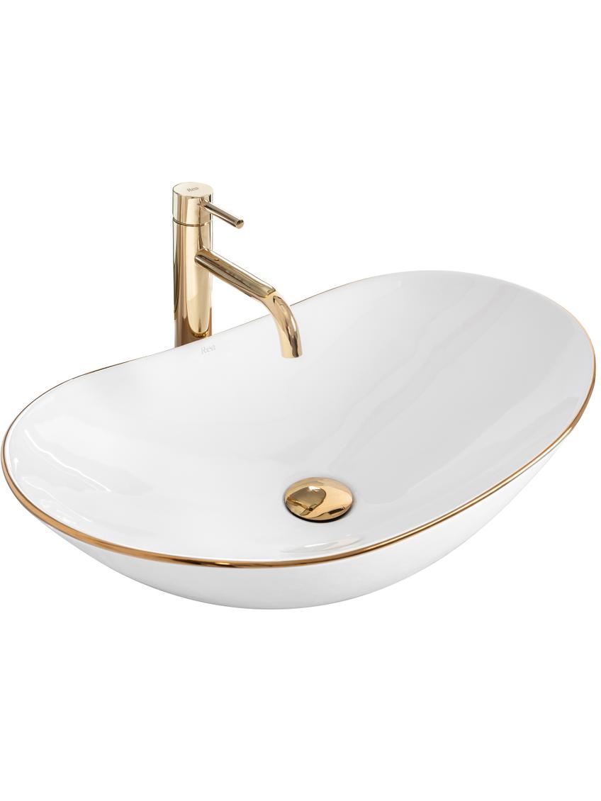 Umywalka nablatowa Rea Royal Gold Edge
