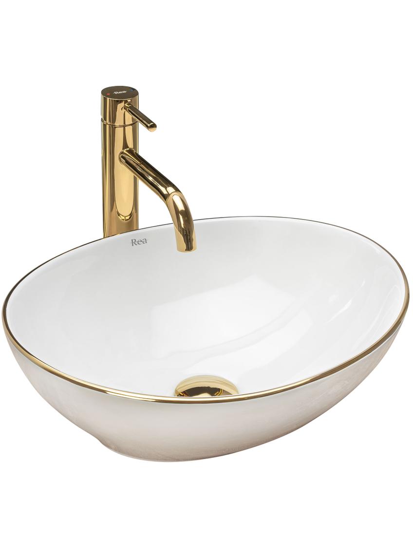 Umywalka nablatowa Rea Sofia Gold Edge