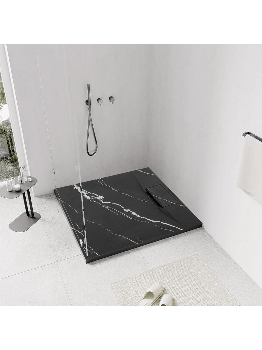 Brodzik prysznicowy Bazalt CARRARA BLACK 90x90