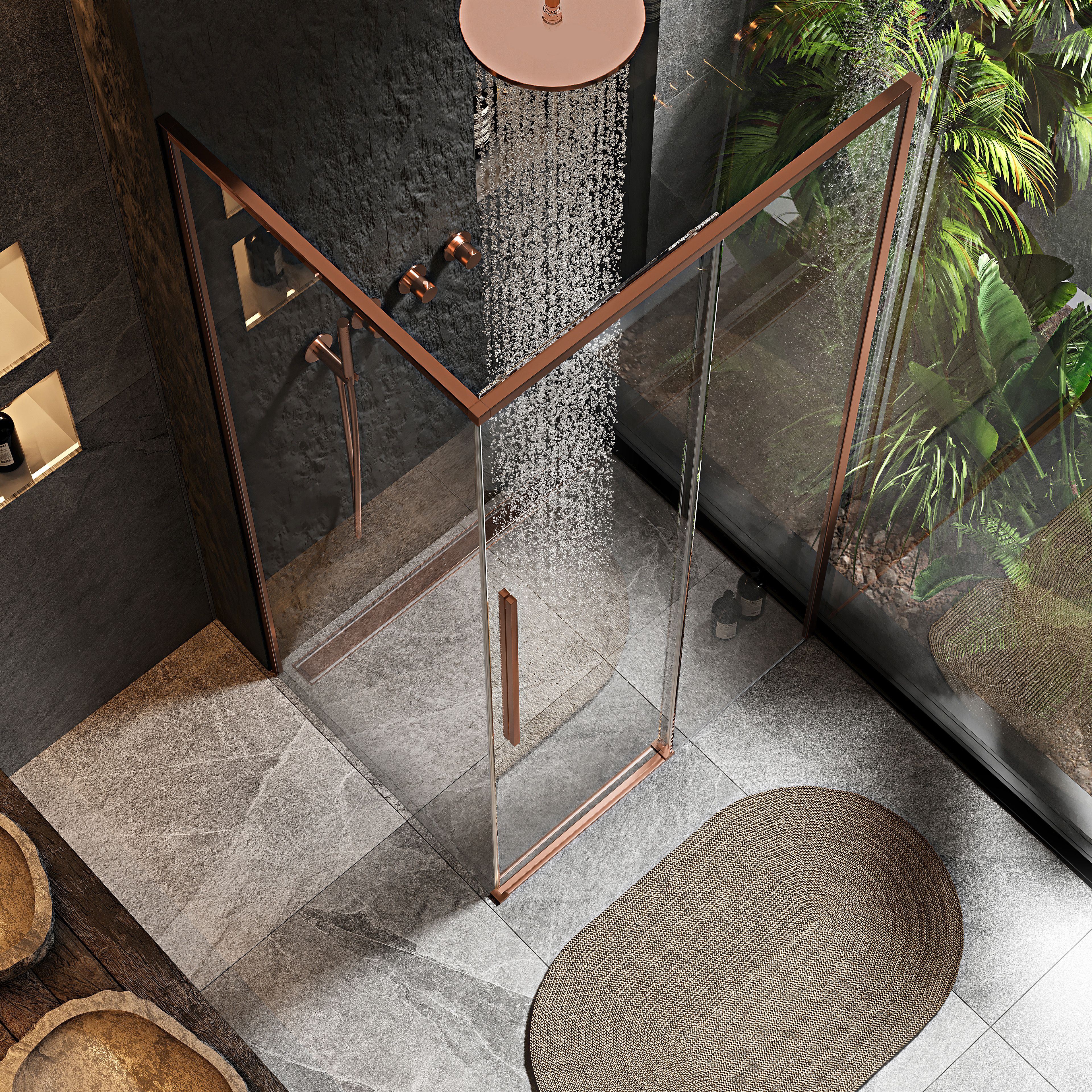 Zuhanykabin SOLAR Copper Brush 90x90