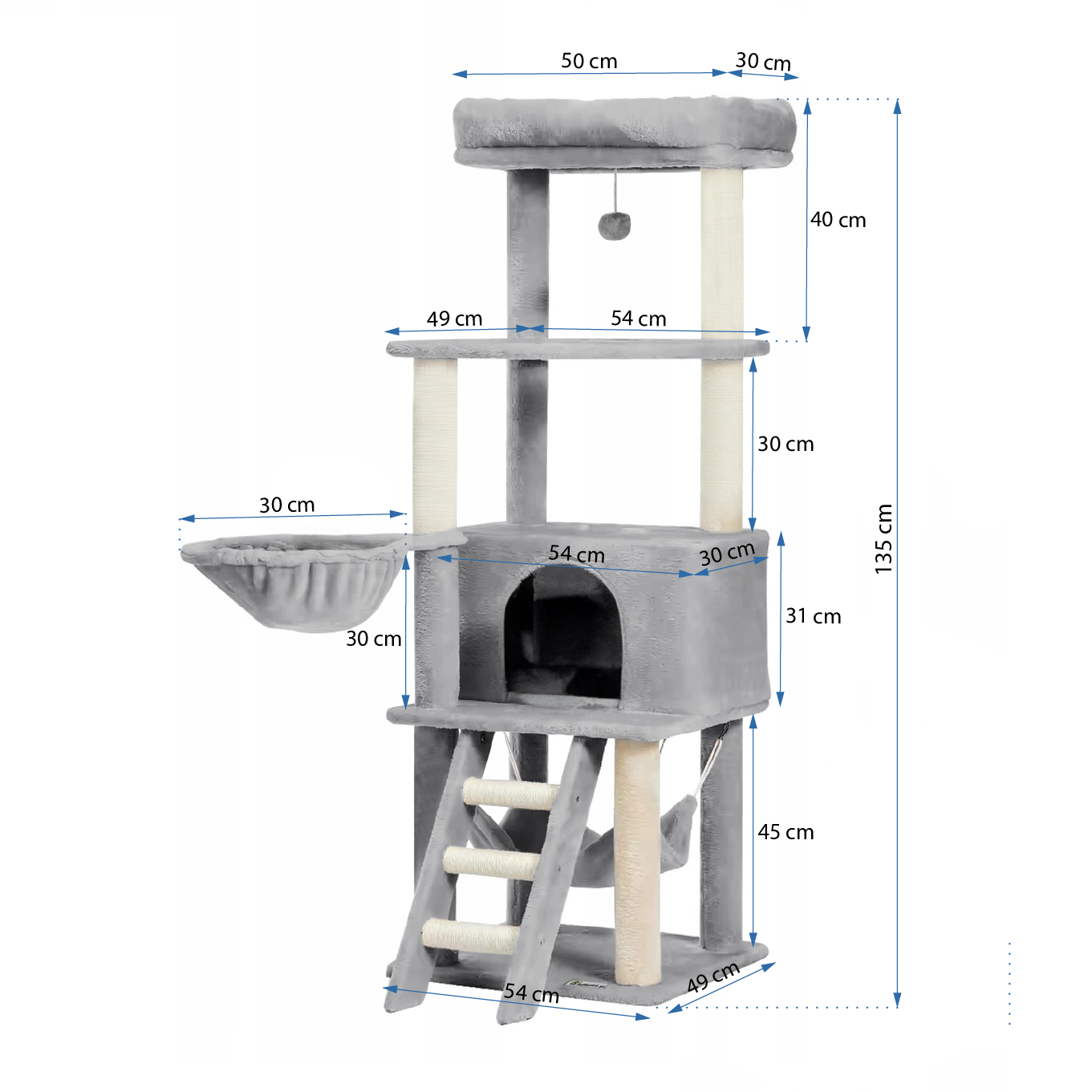 Kaparófa macskáknak GREY XXL P70381