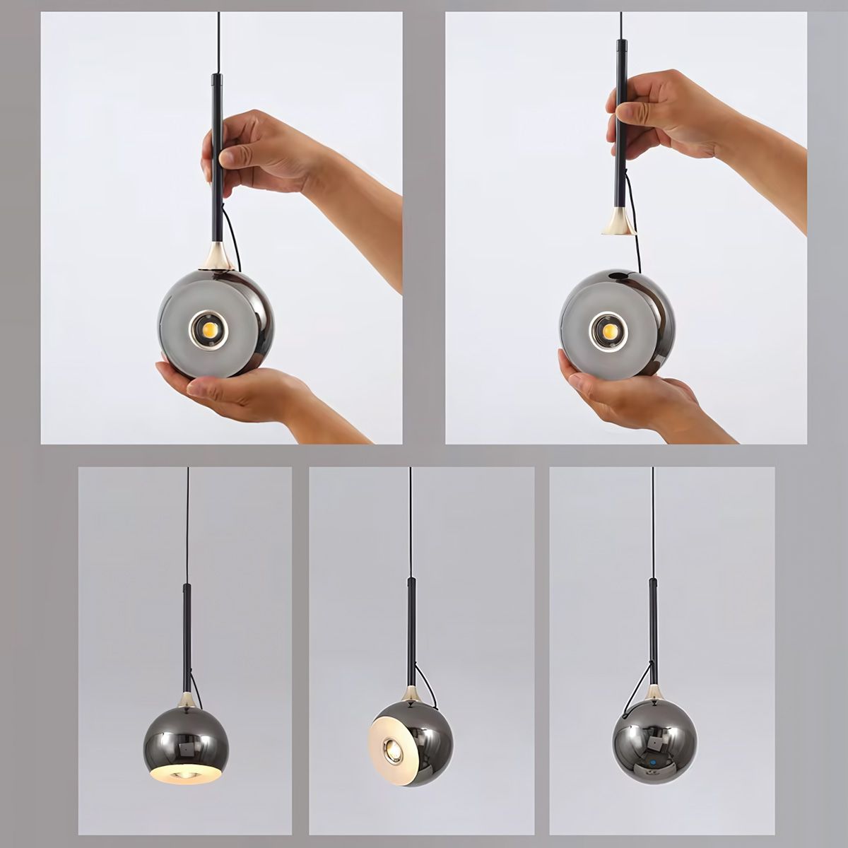 Lámpara LED G087-1CP BLACK CHROME