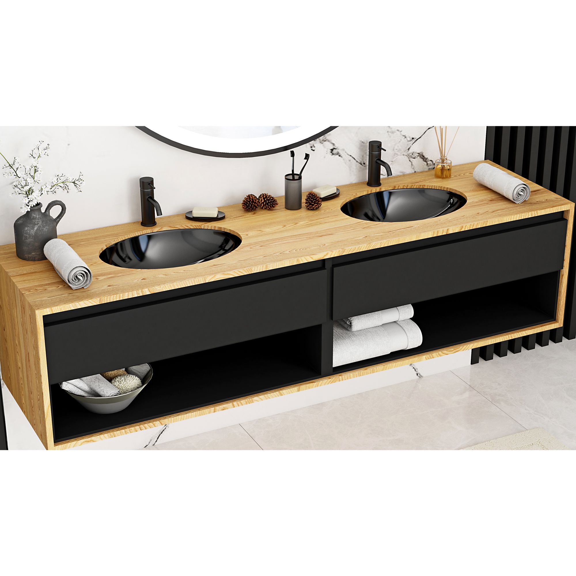 Inset washbasin Rea Nel Black