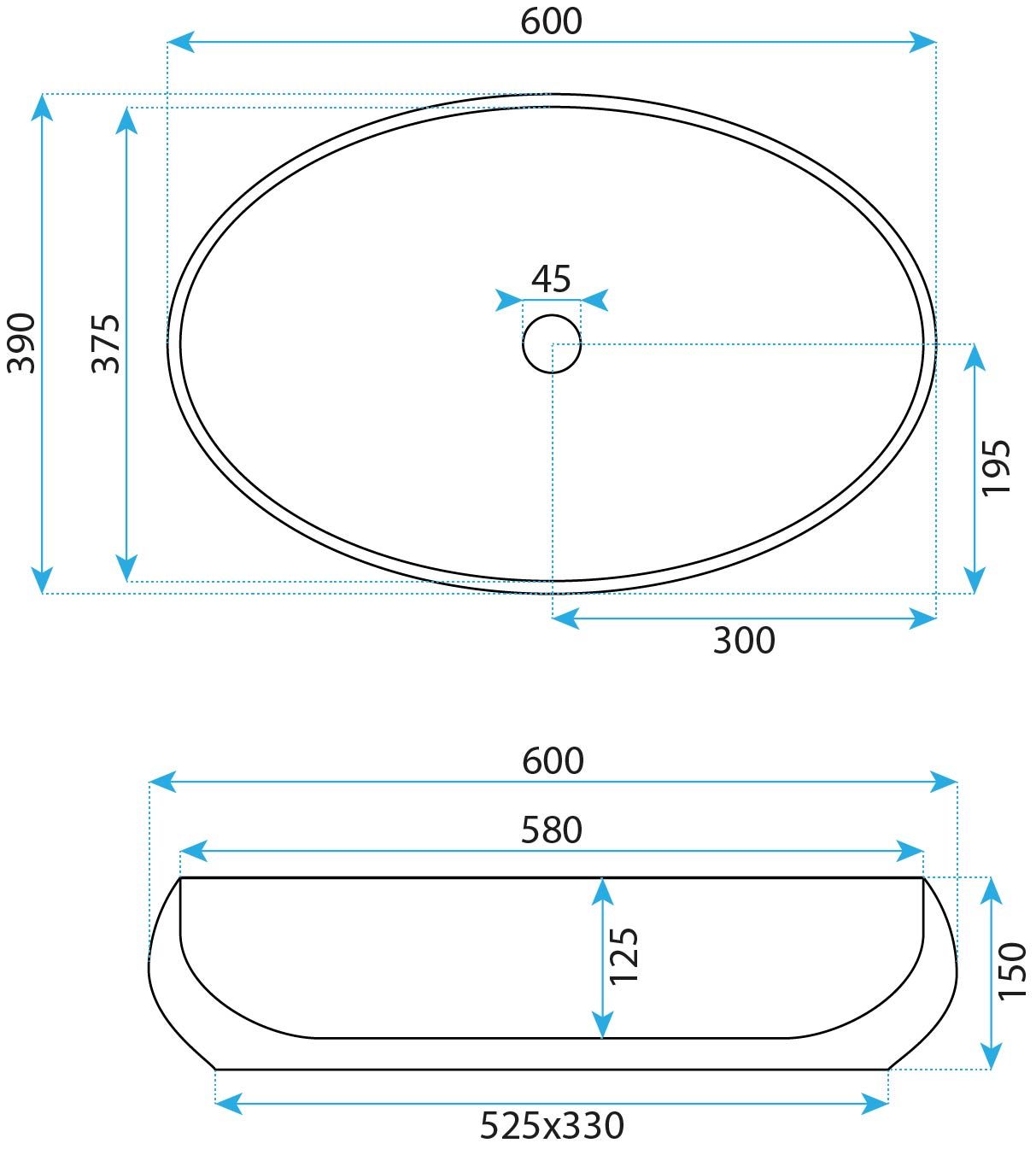 Ceramic Countertop Basin REA Maya
