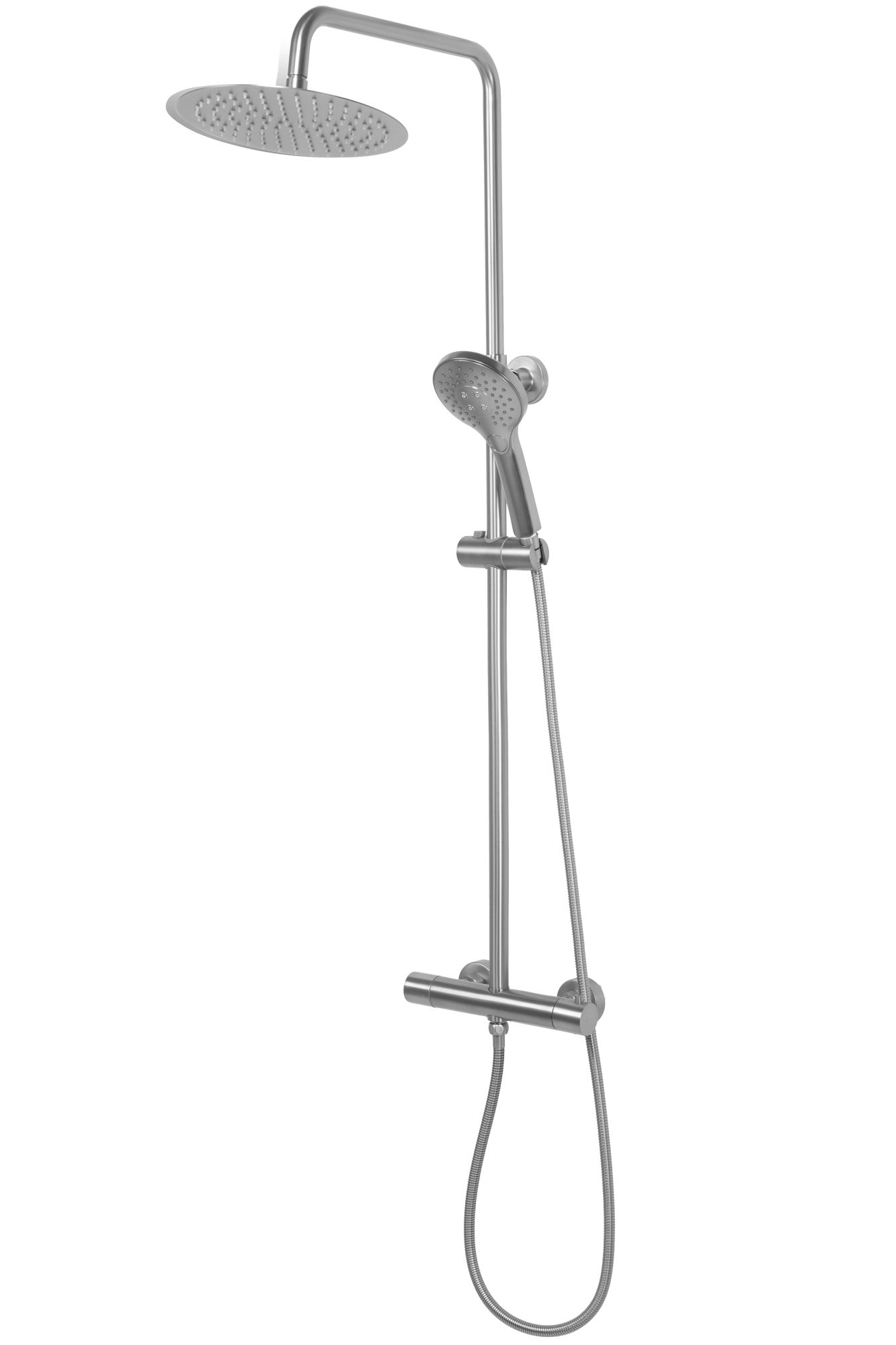 Shower set with thermostatic mixer REA VINCENT NICKEL BRUSH INOX