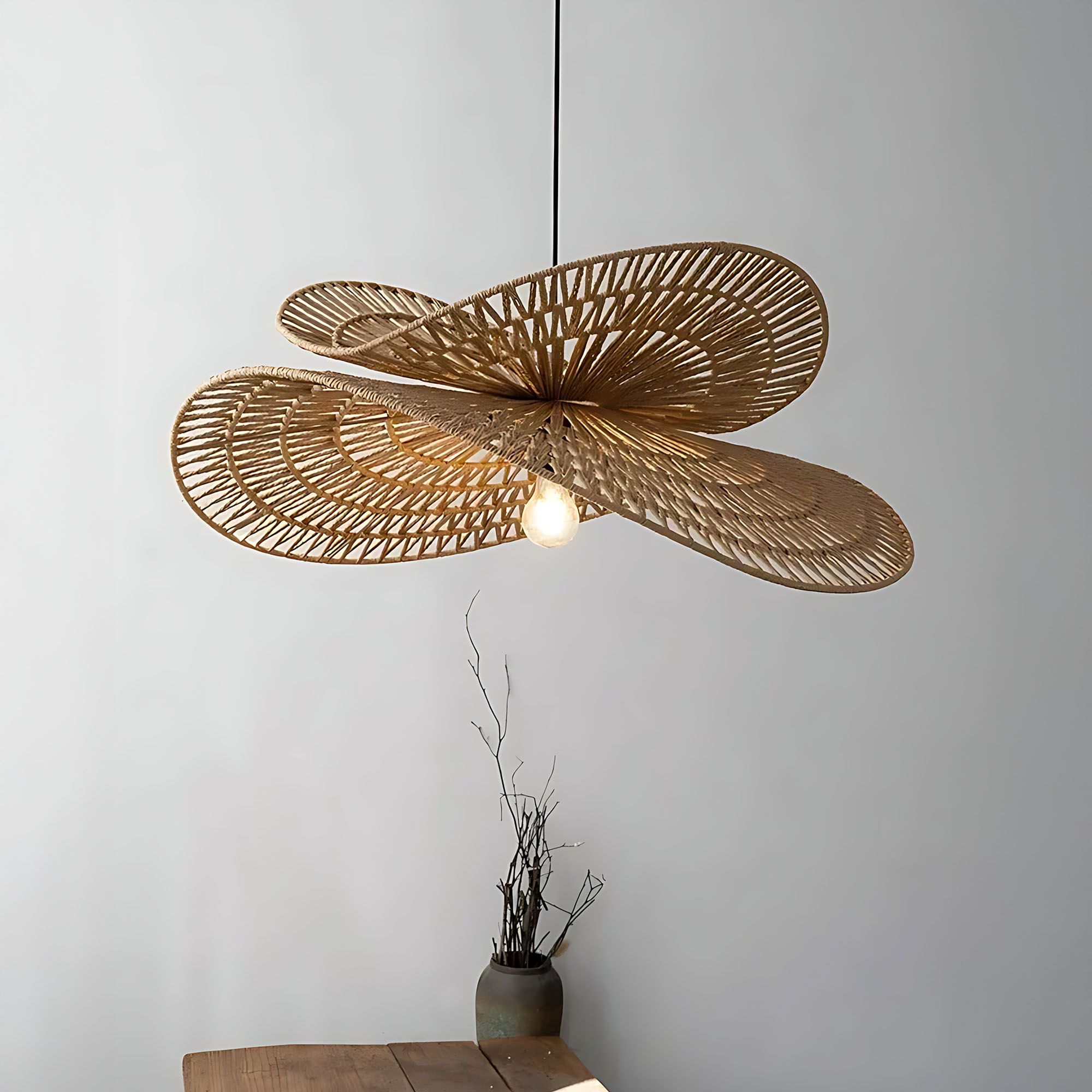 PŘÍRODNÍ BOHO ZÁVĚSNÉ STROPNÍ SVÍTIDLO APP1738-1CP 80CM
