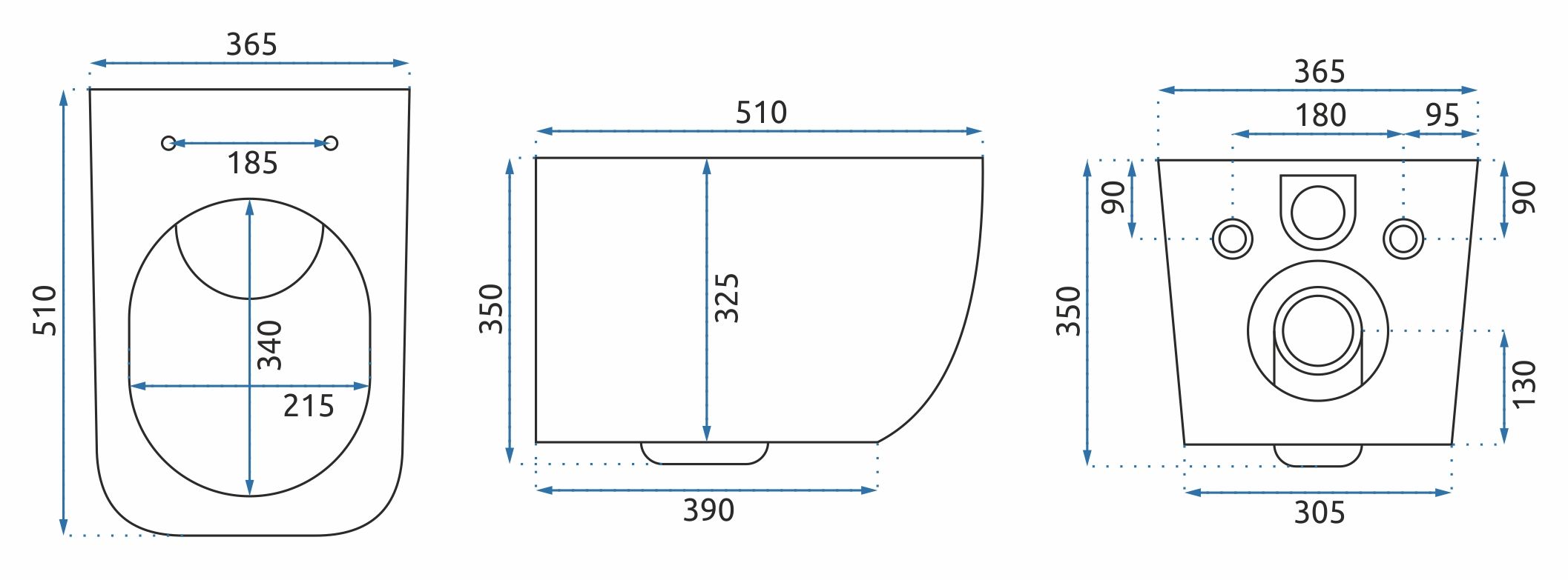 WC csésze REA MARTIN SLIM RIMLESS DUROPLAST