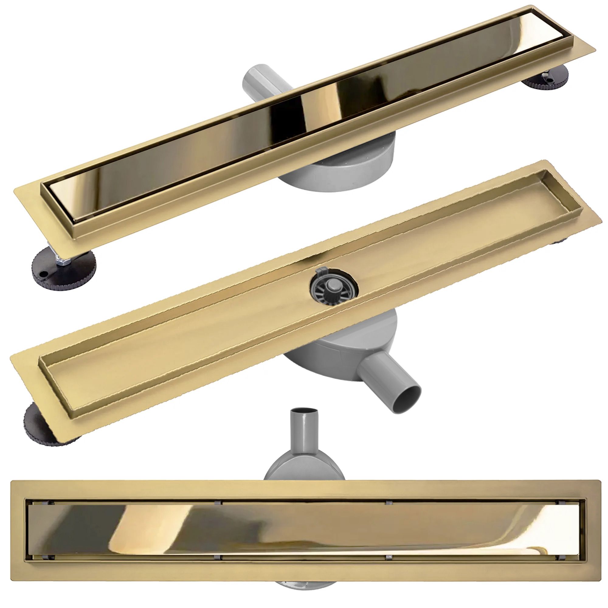 Duschrinne Rea Pure Neo Mirror Gold Pro 80