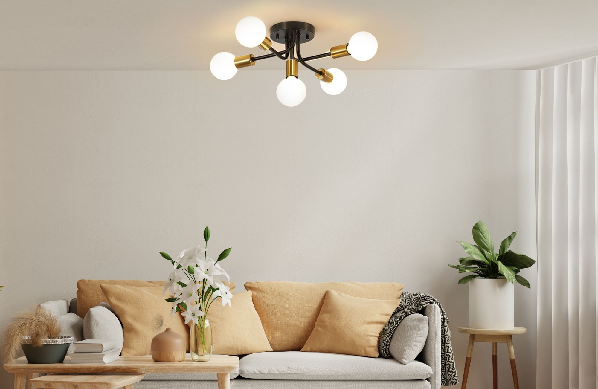 Люстра APP1118-5C Black Gold