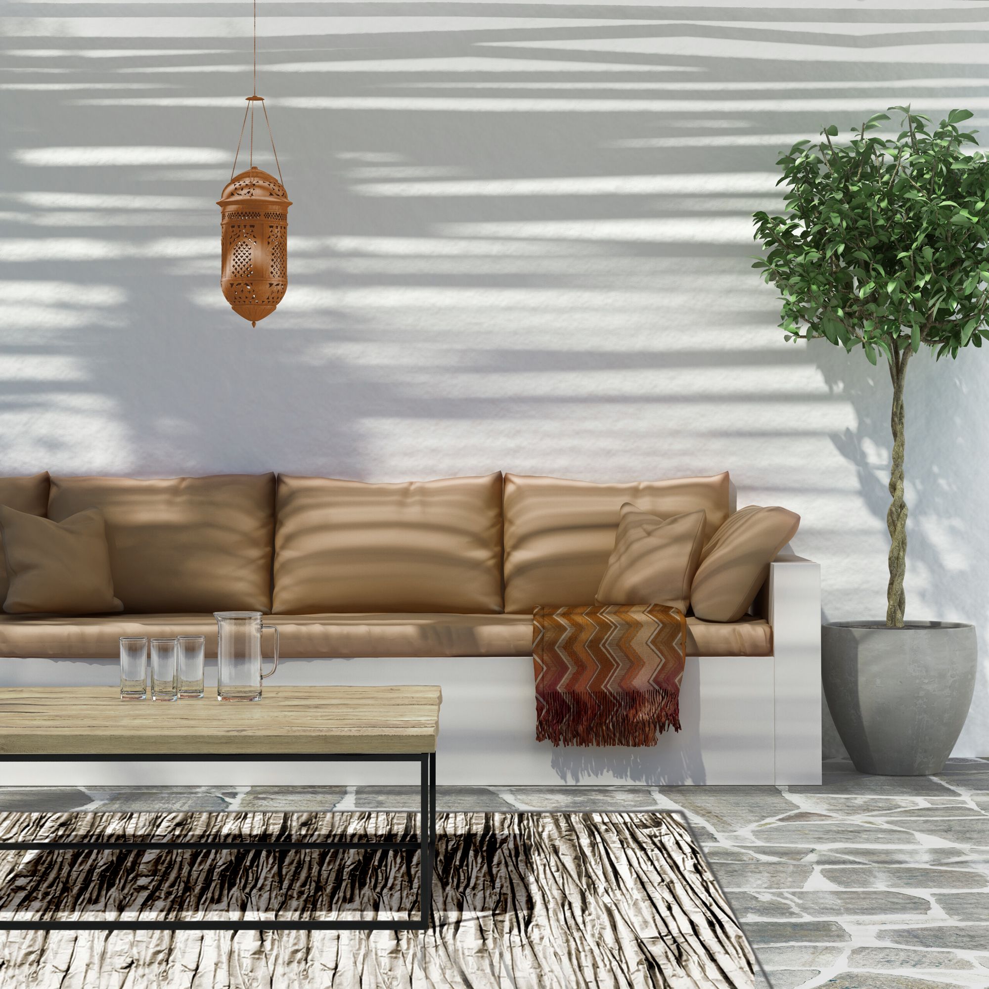 Plush carpet Nature 4D Beige Rock