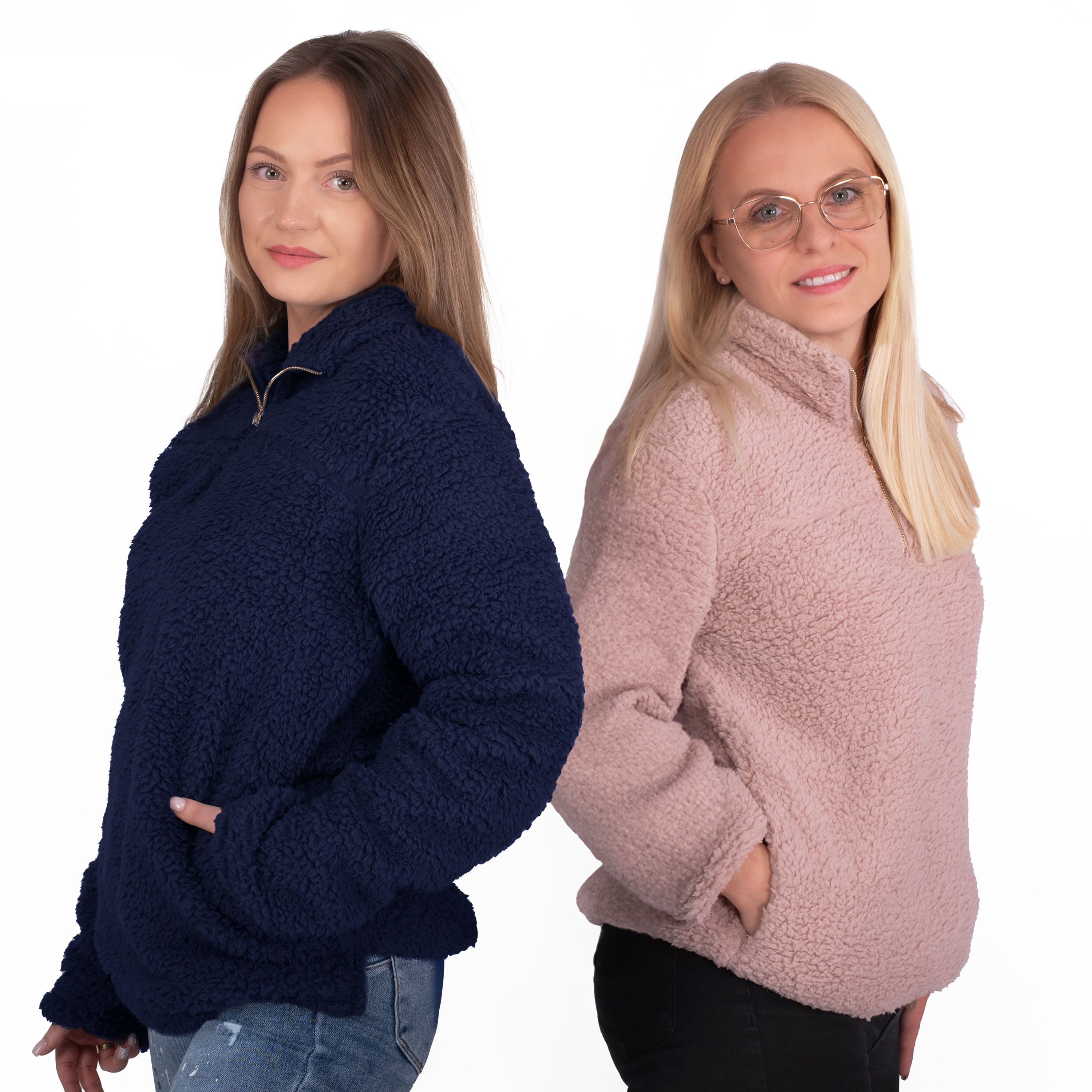 Women's sweatshirt Sherpa Navy Blue S