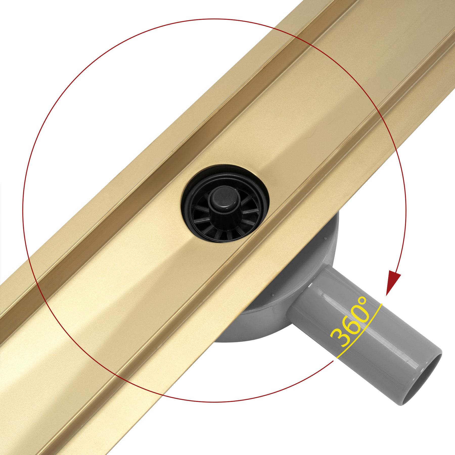 Duschrinne Rea Pure Neo Mirror Gold Pro 80