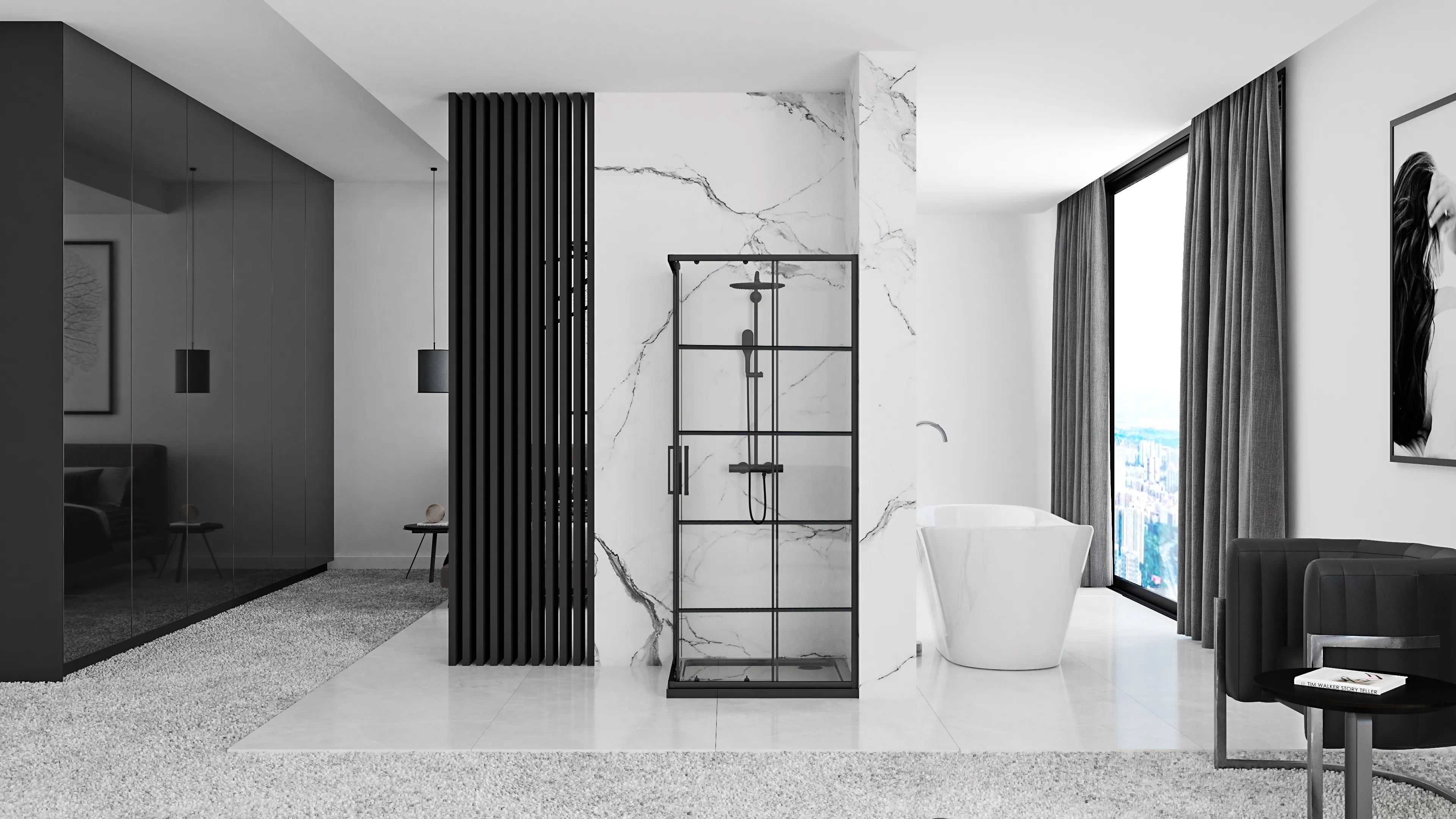 Duschkabine Rea Concept Black 80x80
