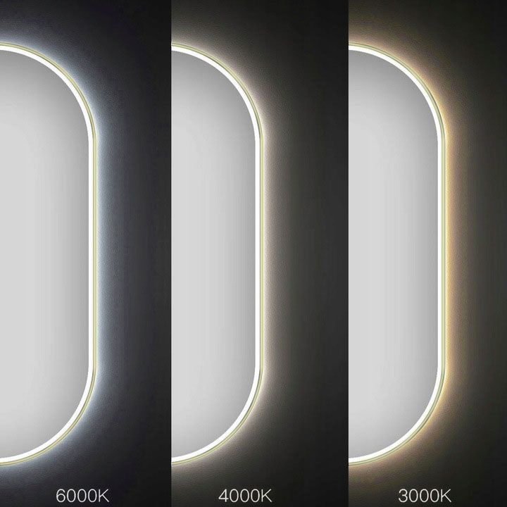 Дзеркало LED OVL 50x100cm Gold