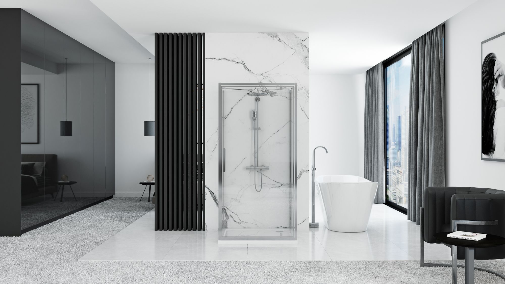 Shower enclosure REA Rapid Swing Chrome