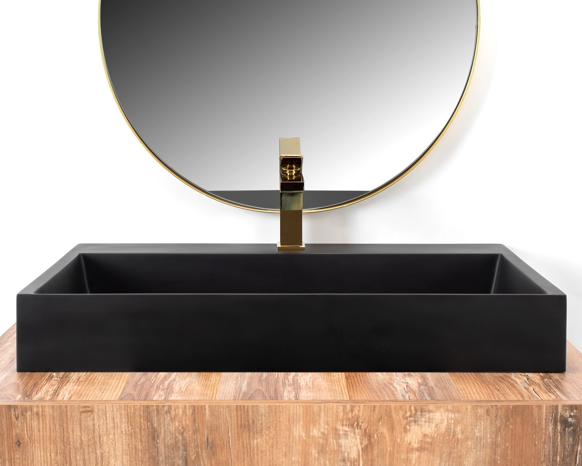 Conglomerate washbasin GOYA BLACK MAT 100CM