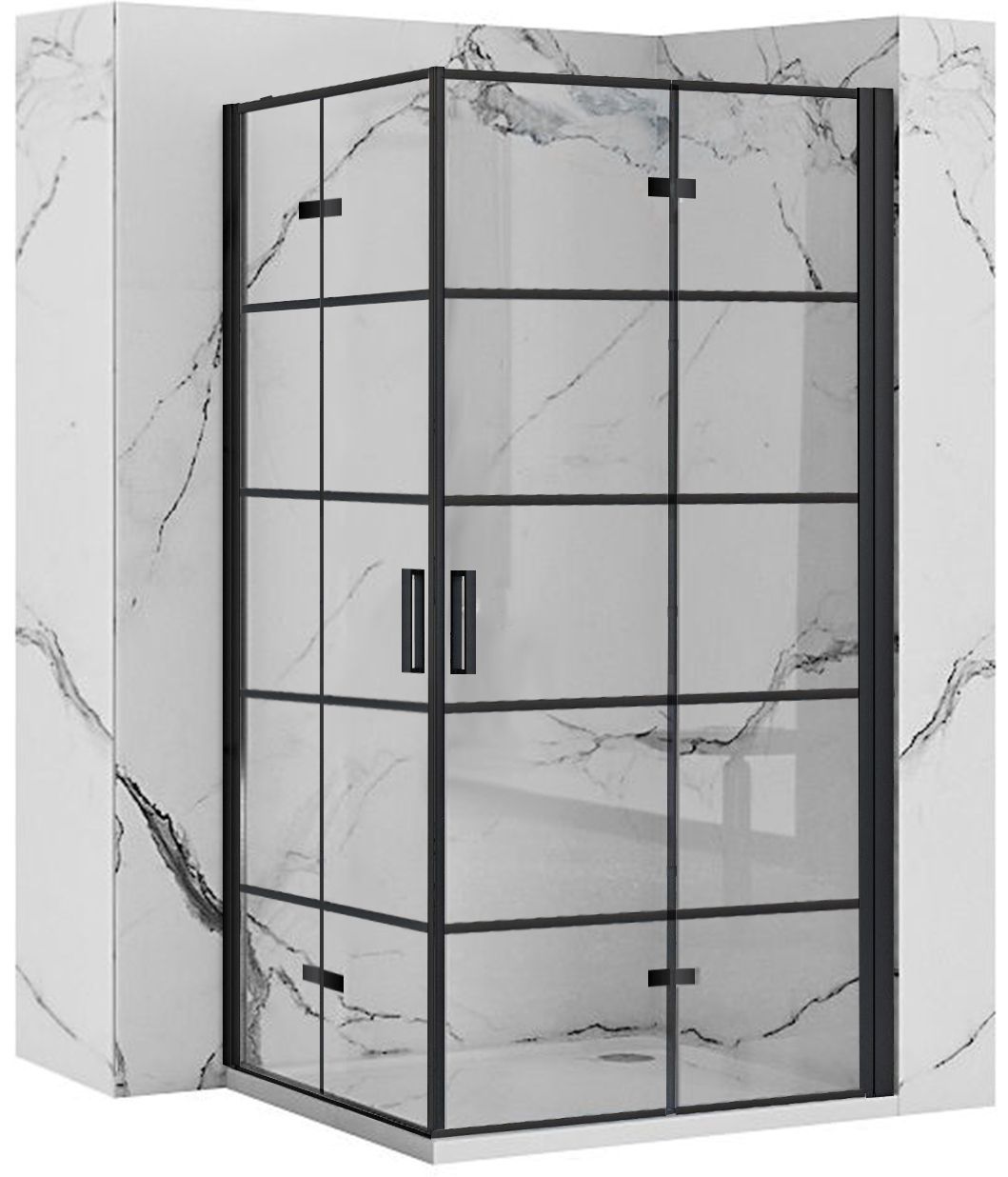 Duschkabine Rea Molier Black Double 80x110