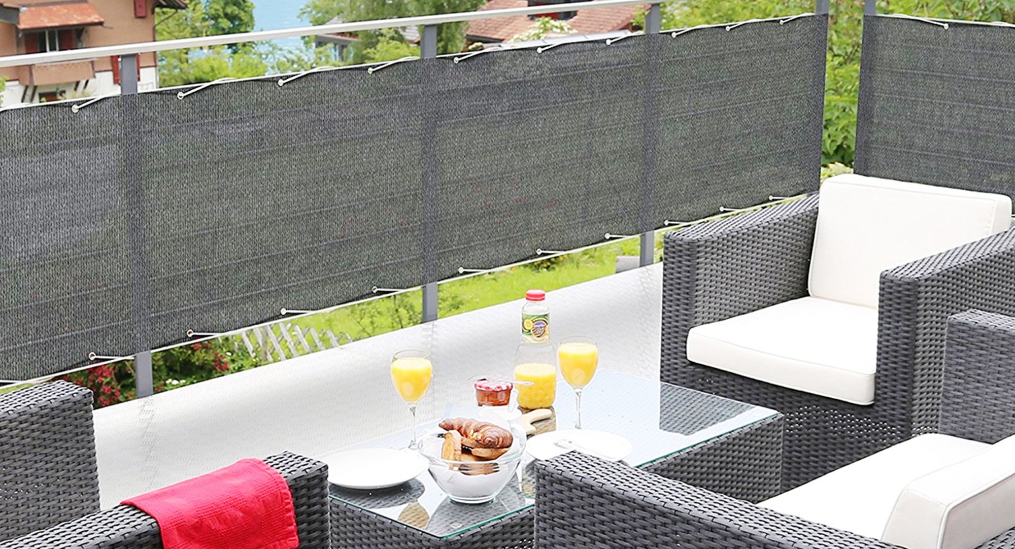 Balcony windscreen GREY 1x5M PE