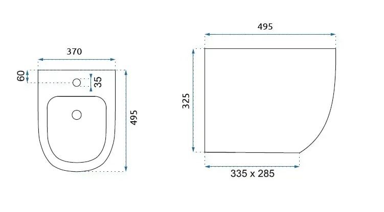 Bidet REA Carlo Mini Black Mat